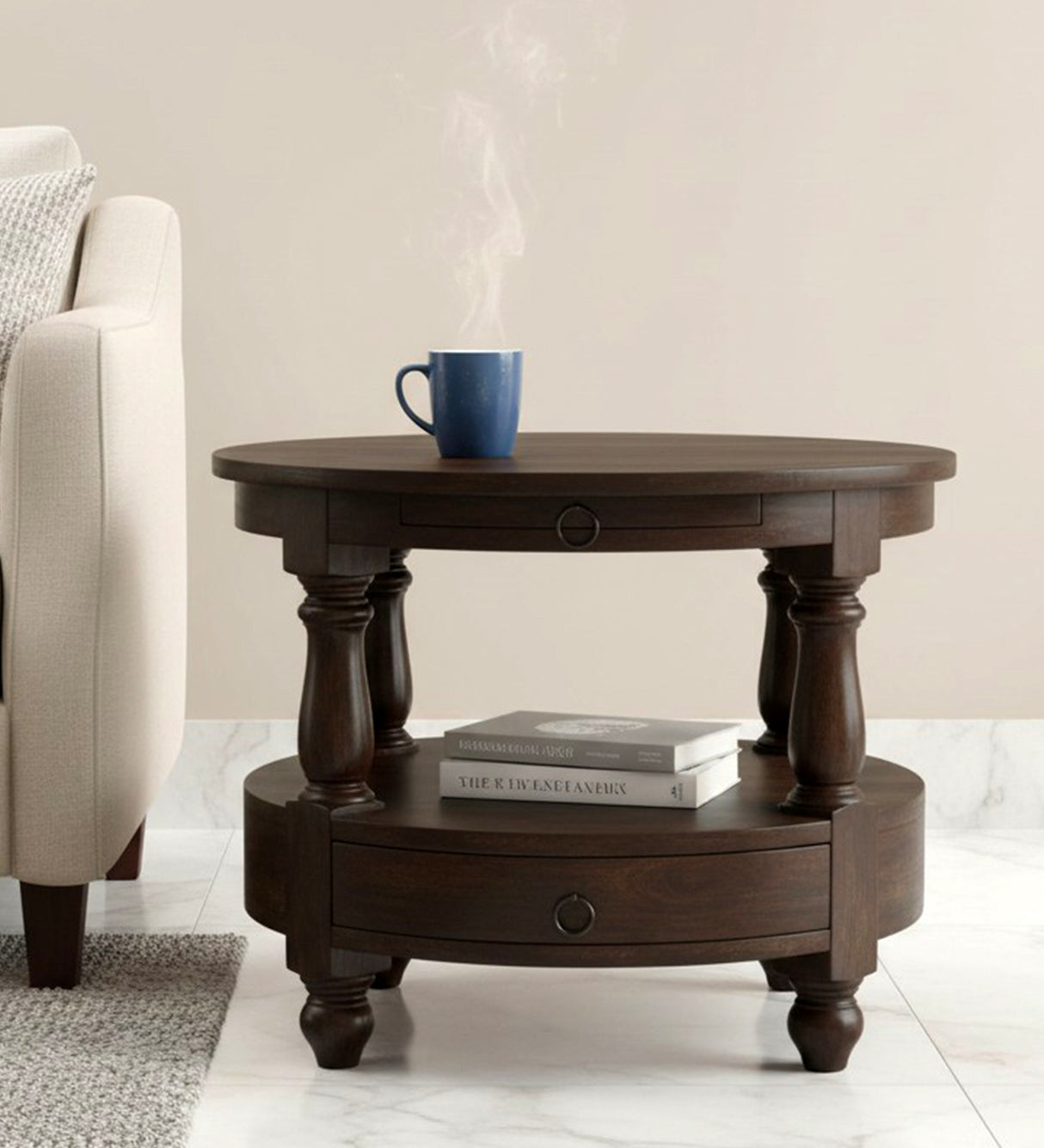 Jodhpur Solid Sheesham Wood End Table - 3 Years Warranty