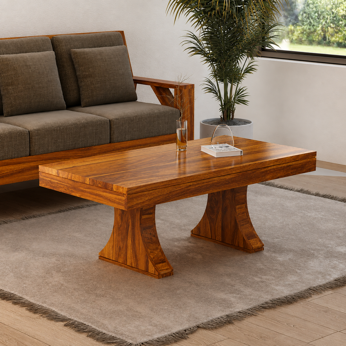 MARON Solid Sheesham Wood Coffee Table - 3 Years Warranty