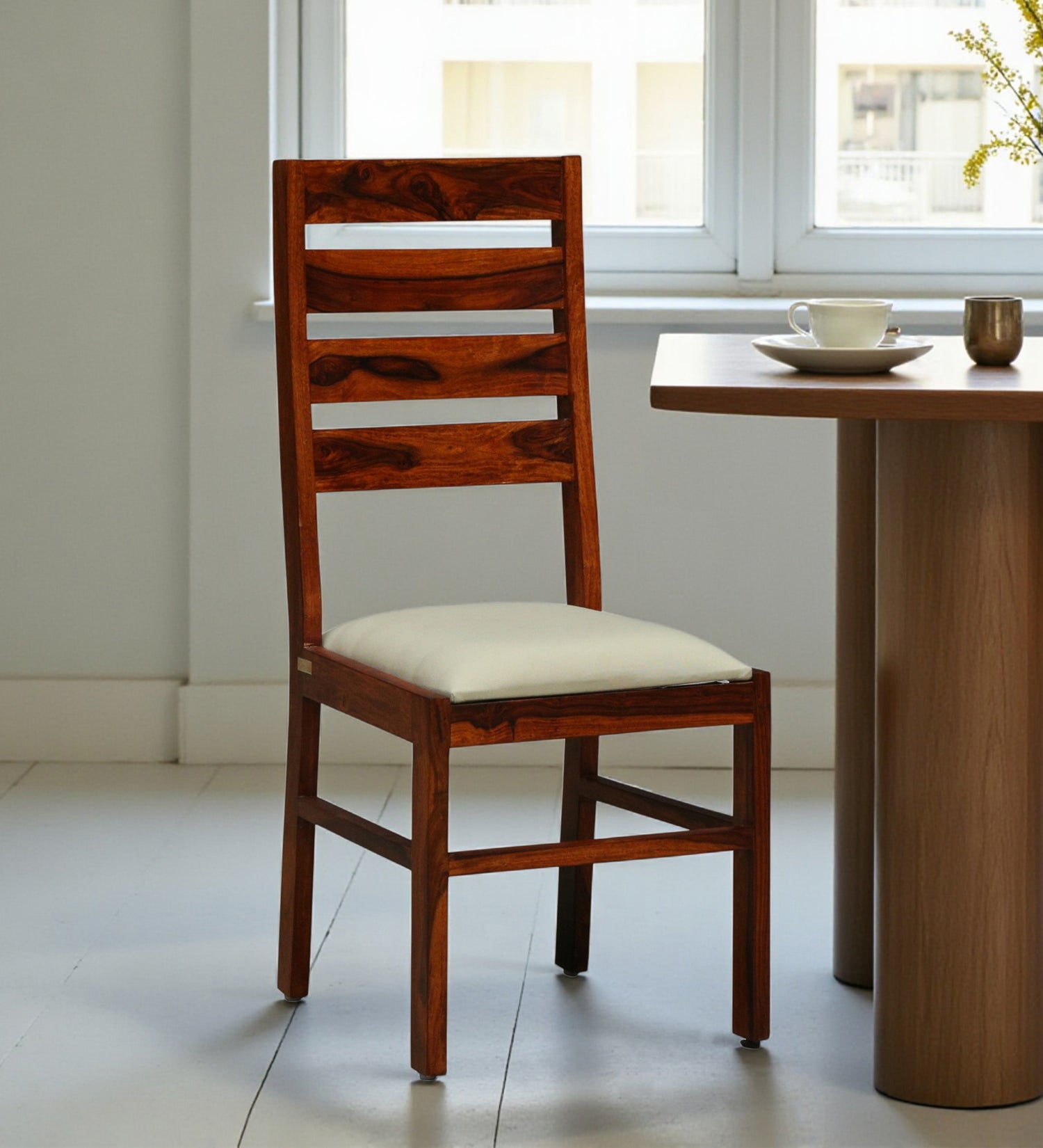 Mayor Solid Sheesham Wood Dining Chair - 3 Years Warranty