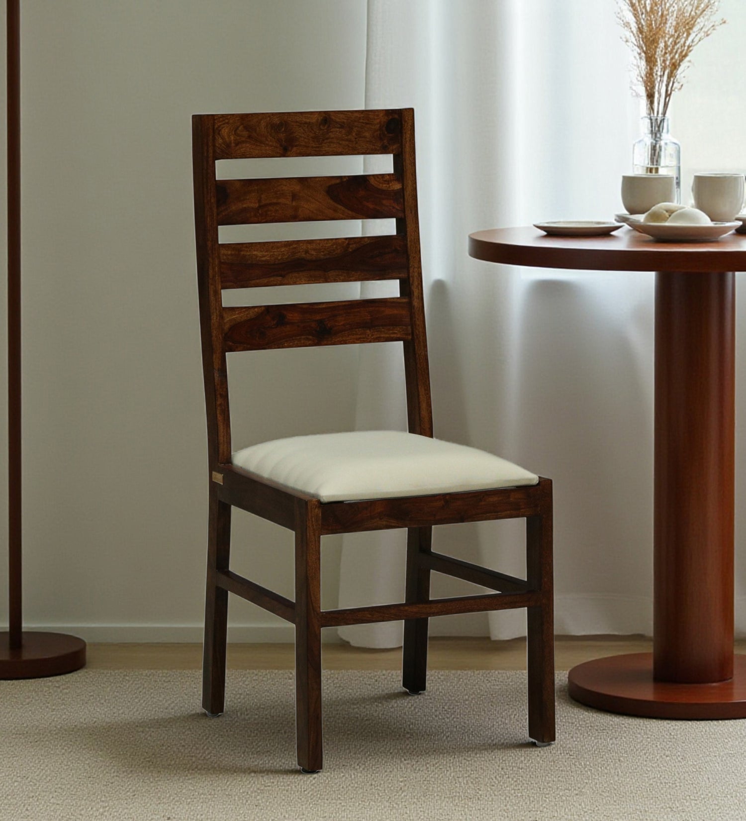 Mayor Solid Sheesham Wood Dining Chair - 3 Years Warranty