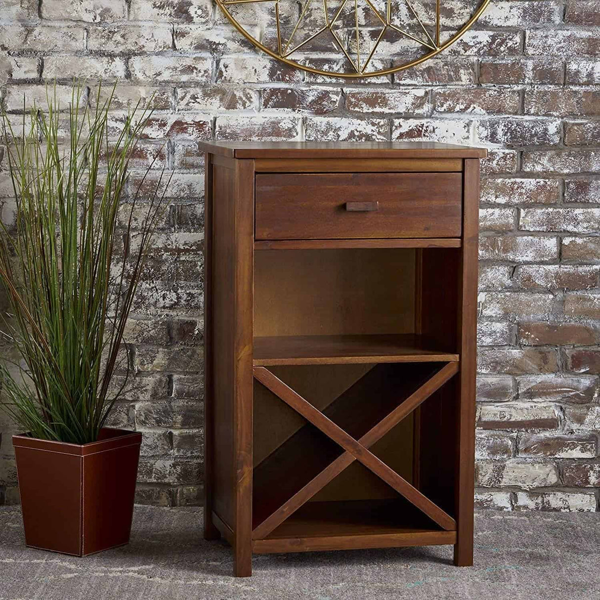 Spiky Solid Sheesham Wood Wine Display Unit - 3 Years Warranty