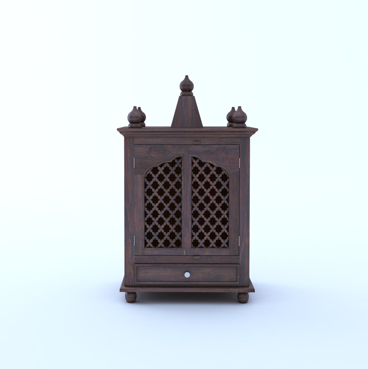Aastha Solid Sheesham Wood Mandir - 3 years Warranty