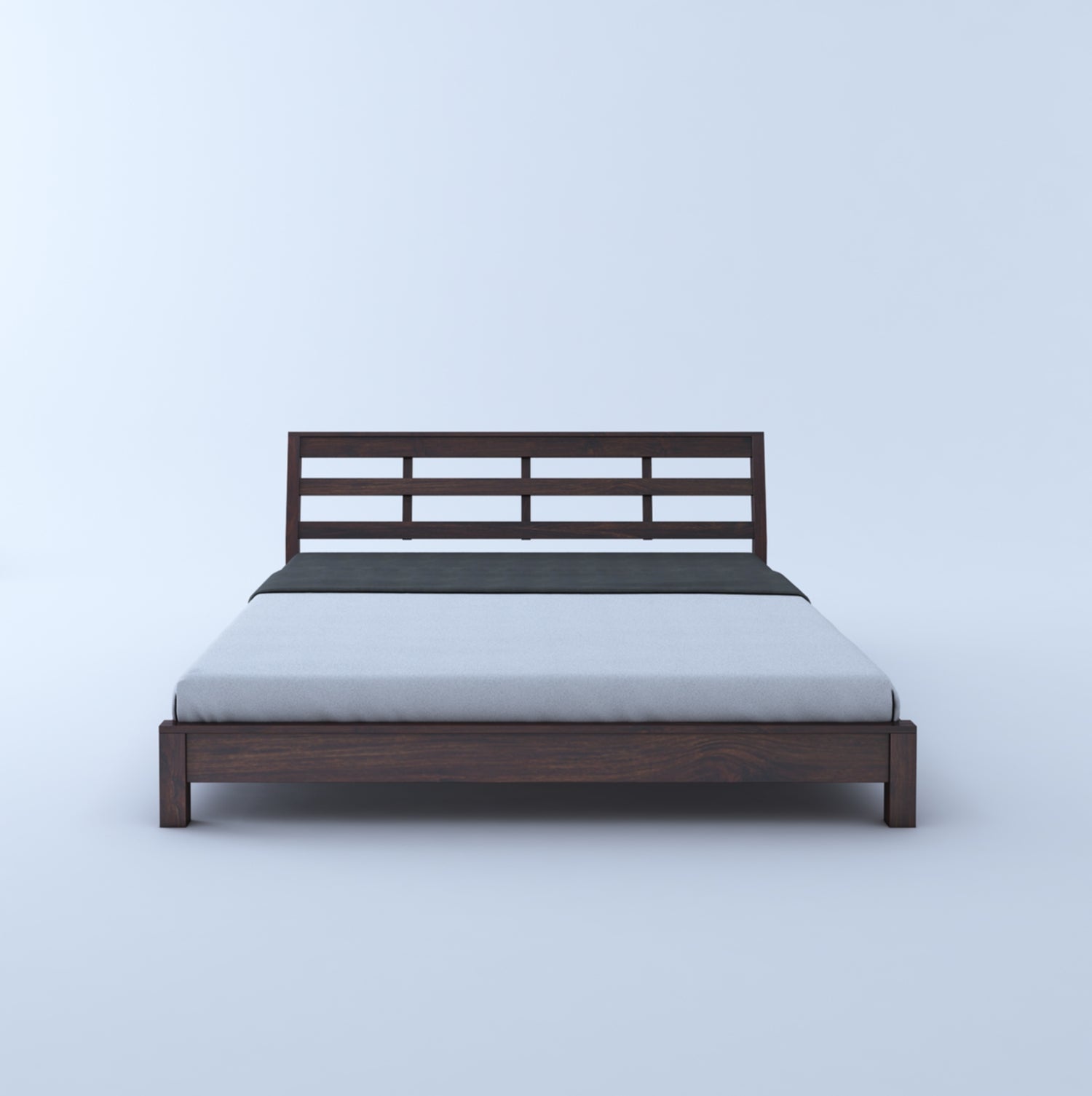 LATIN New Low Height Solid Sheesham Wood Bed Without Storage - 3 Years Warranty