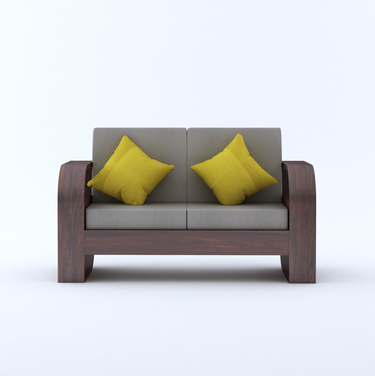 Crew Solid Sheesham Wood 2 Seater Sofa With Side Pocket - 3 Years Warranty