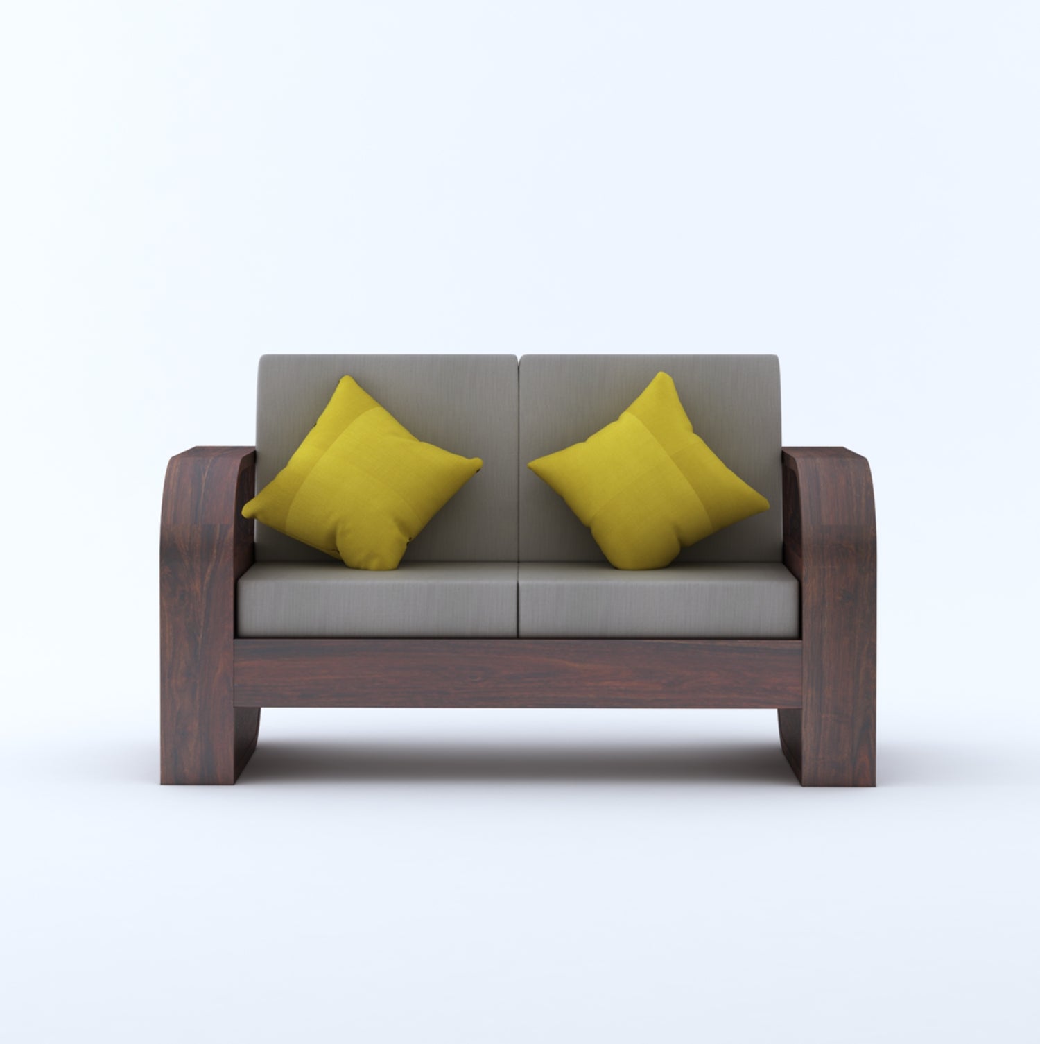 Crew Solid Sheesham Wood 2 Seater Sofa With Side Pocket - 3 Years Warranty
