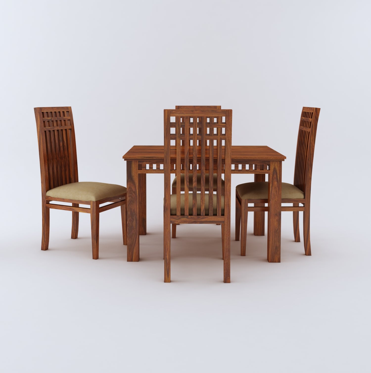 Armania Solid Sheesham Wood 4 Seater Dining Table Set - 3 Years Warranty