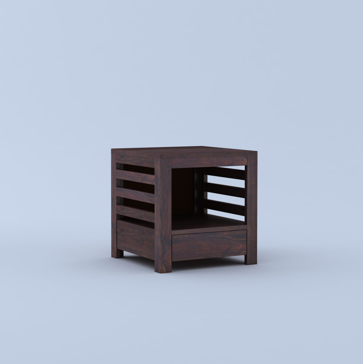 Cairo Solid Sheesham Wood Bedside Table With One Drawer Storage - 3 Years Warranty