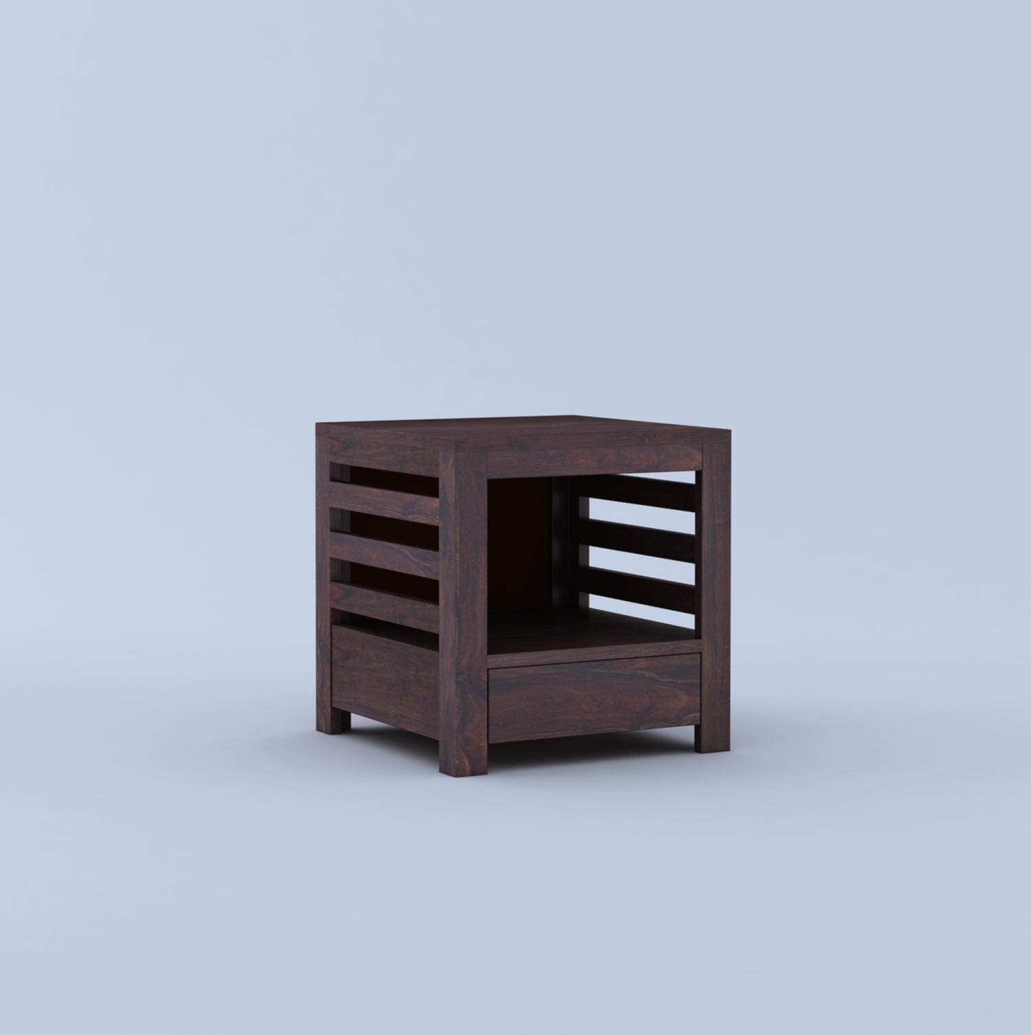 Cairo Solid Sheesham Wood Bedside Table With One Drawer Storage - 3 Years Warranty