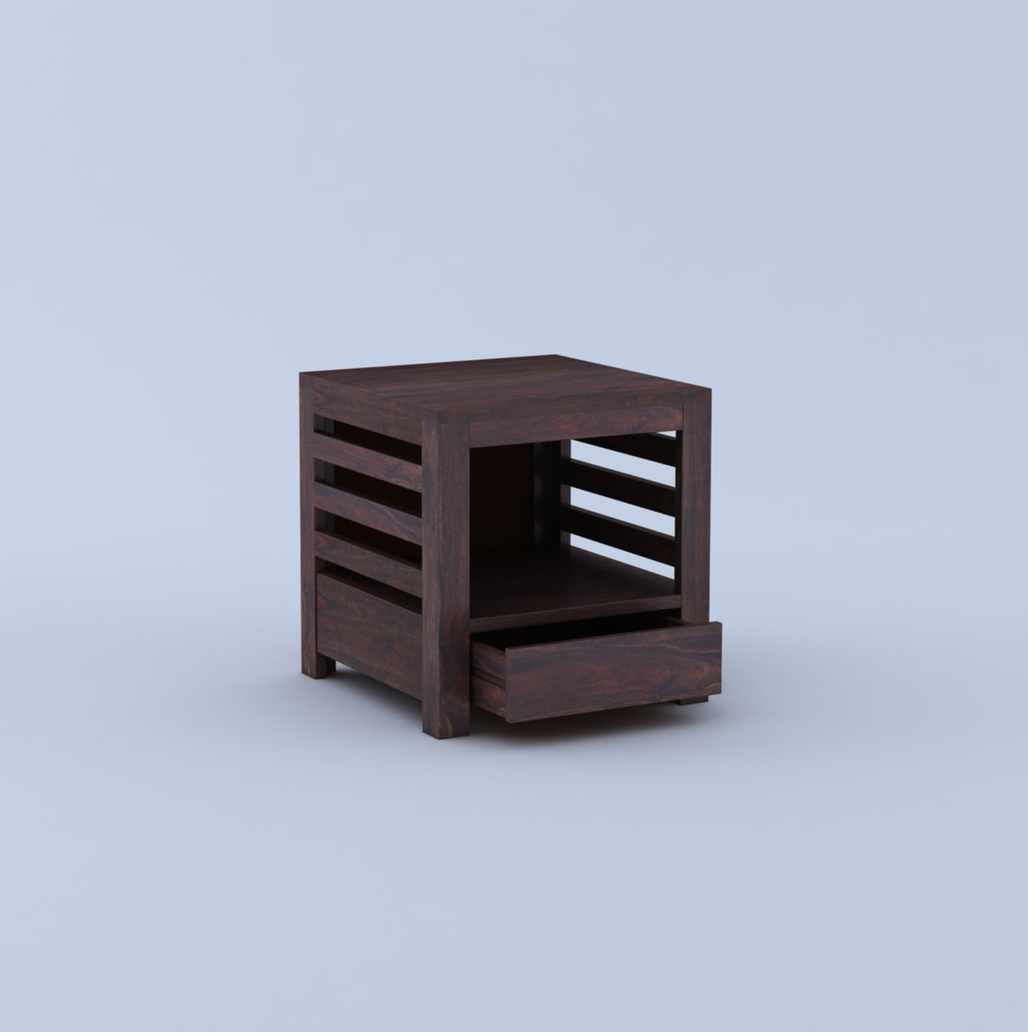 Cairo Solid Sheesham Wood Bedside Table With One Drawer Storage - 3 Years Warranty