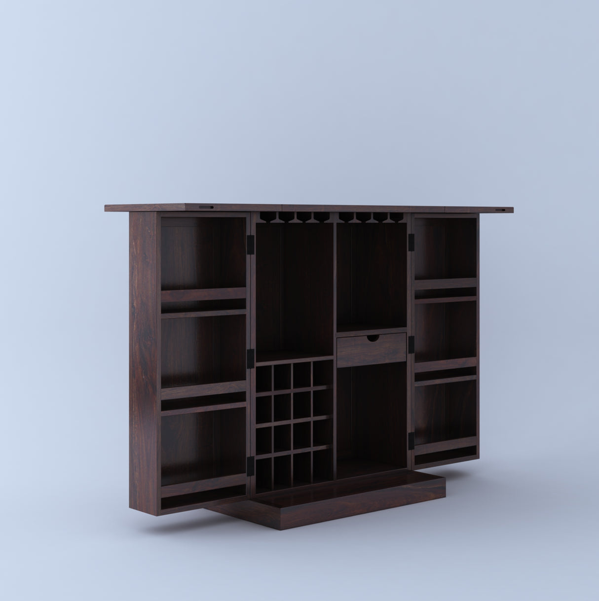 Hawser Solid Sheesham Wood Bar Cabinet - 3 Years Warranty