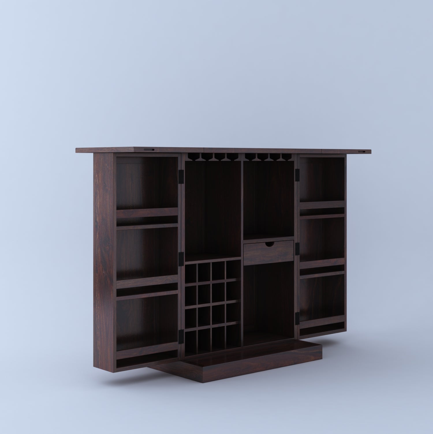 Hawser Solid Sheesham Wood Bar Cabinet - 3 Years Warranty