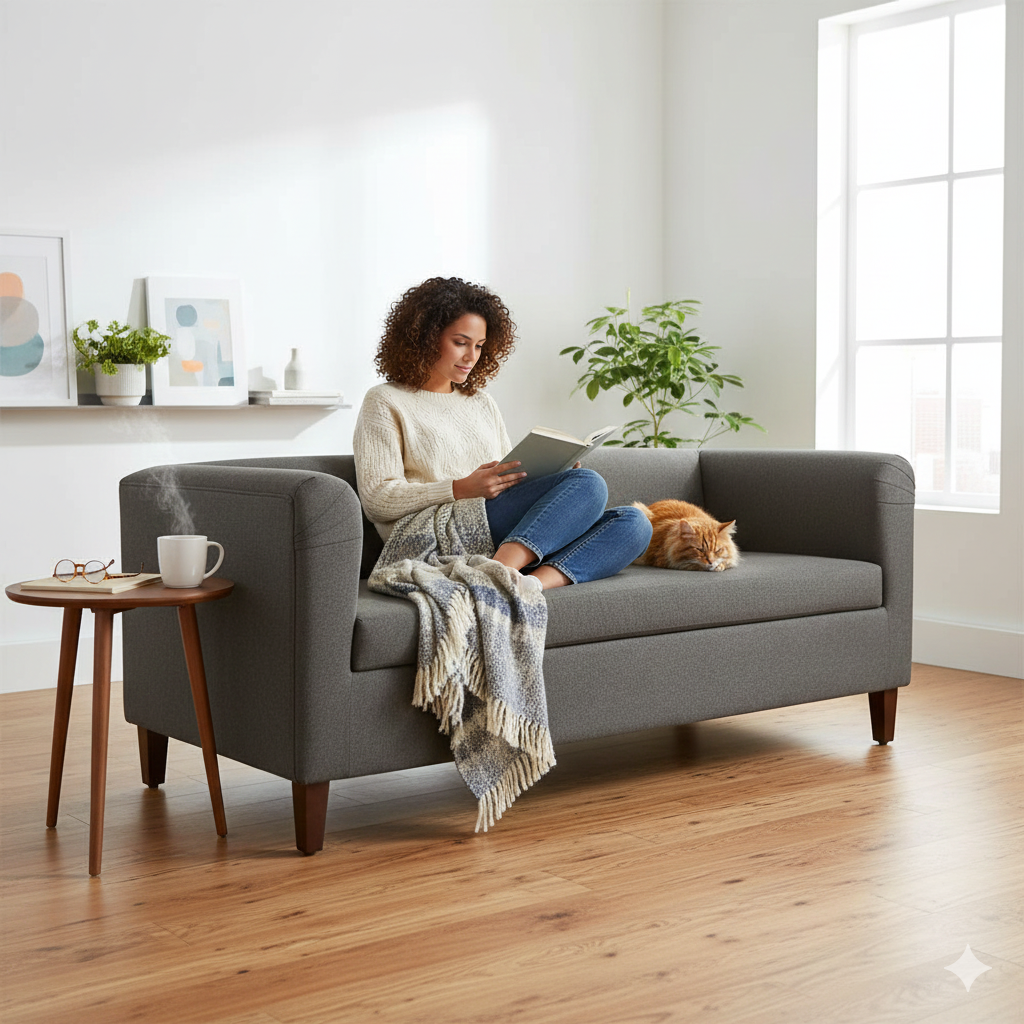 VENUS Three Seater Upholstered Sofa Velvet - 3 Years Warranty