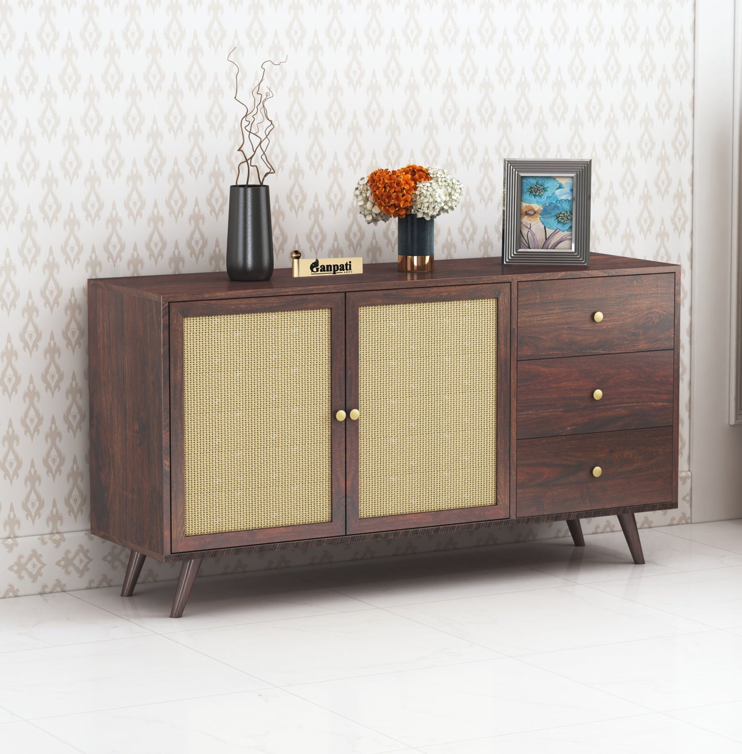 Syrus Solid Sheesham Wood Sideboard -  3 Years Warranty