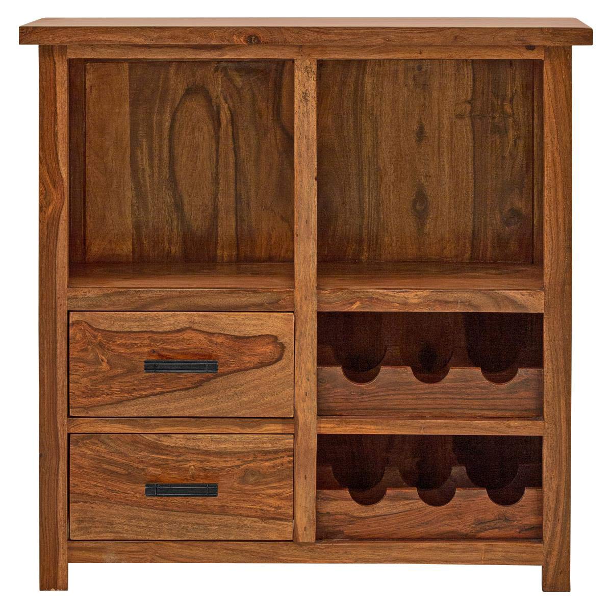 Jaipur Solid Sheesham Wood Wine Display Unit - 3 Years Warranty