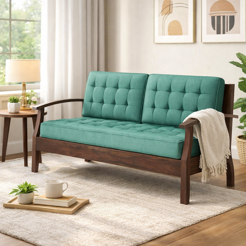RAYON Solid Sheesham Wood 3 Seater Sofa - 3 Year Warranty (LUXE EDITION)