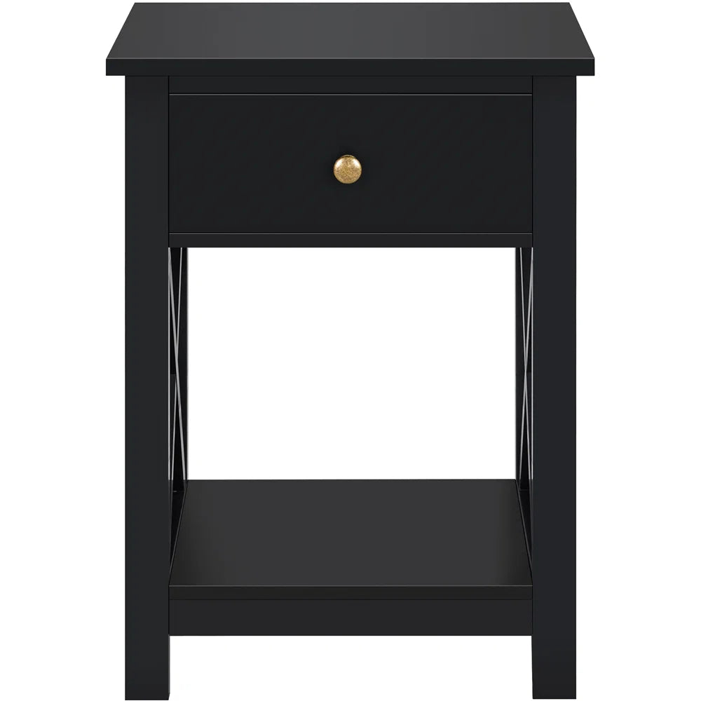 LUNA Solid Sheesham Wood Bedside Table - 3 Years Warranty (LUXE EDITION)