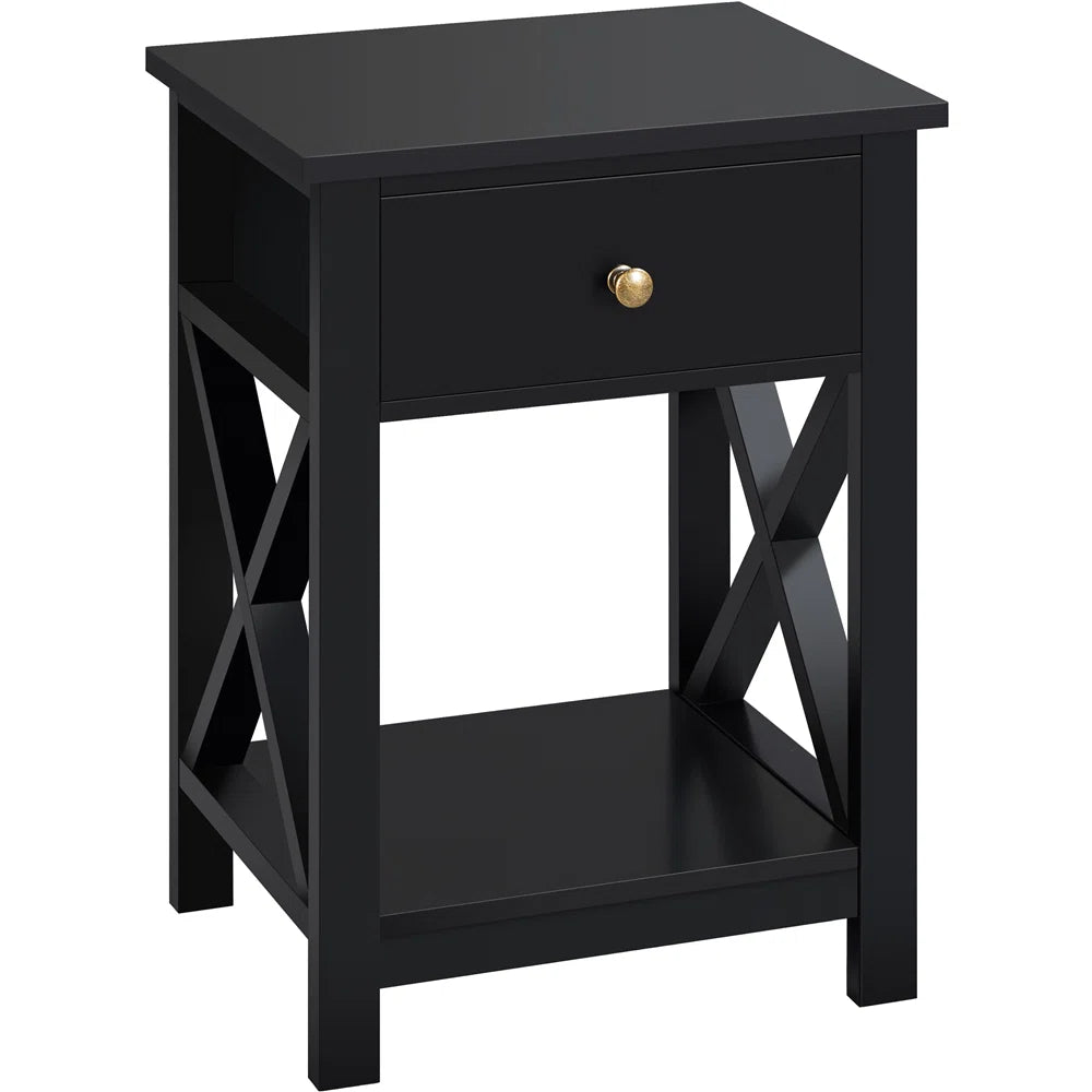 LUNA Solid Sheesham Wood Bedside Table - 3 Years Warranty (LUXE EDITION)