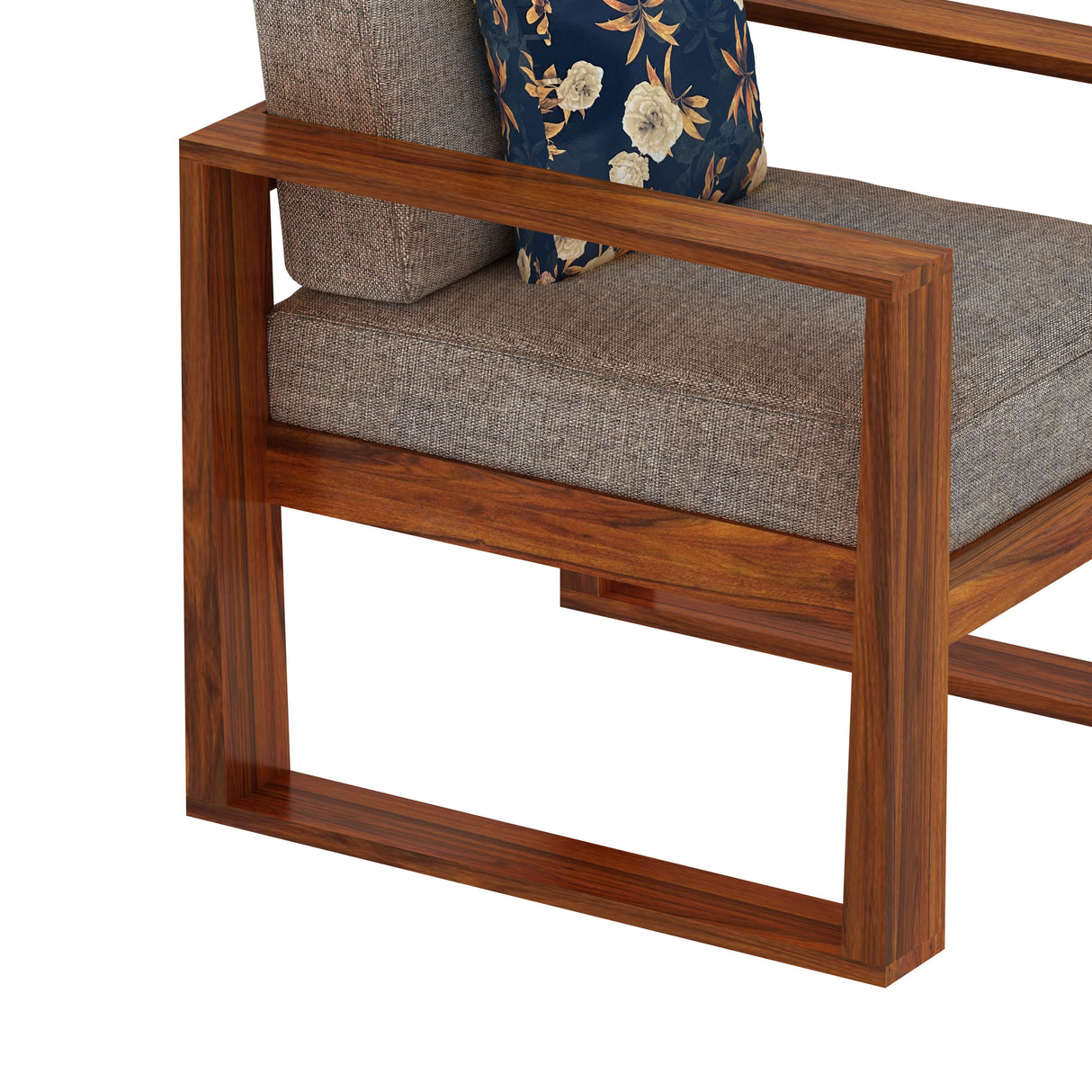 Euro Solid Sheesham Wood Single Seater Sofa - 3 Years Warranty