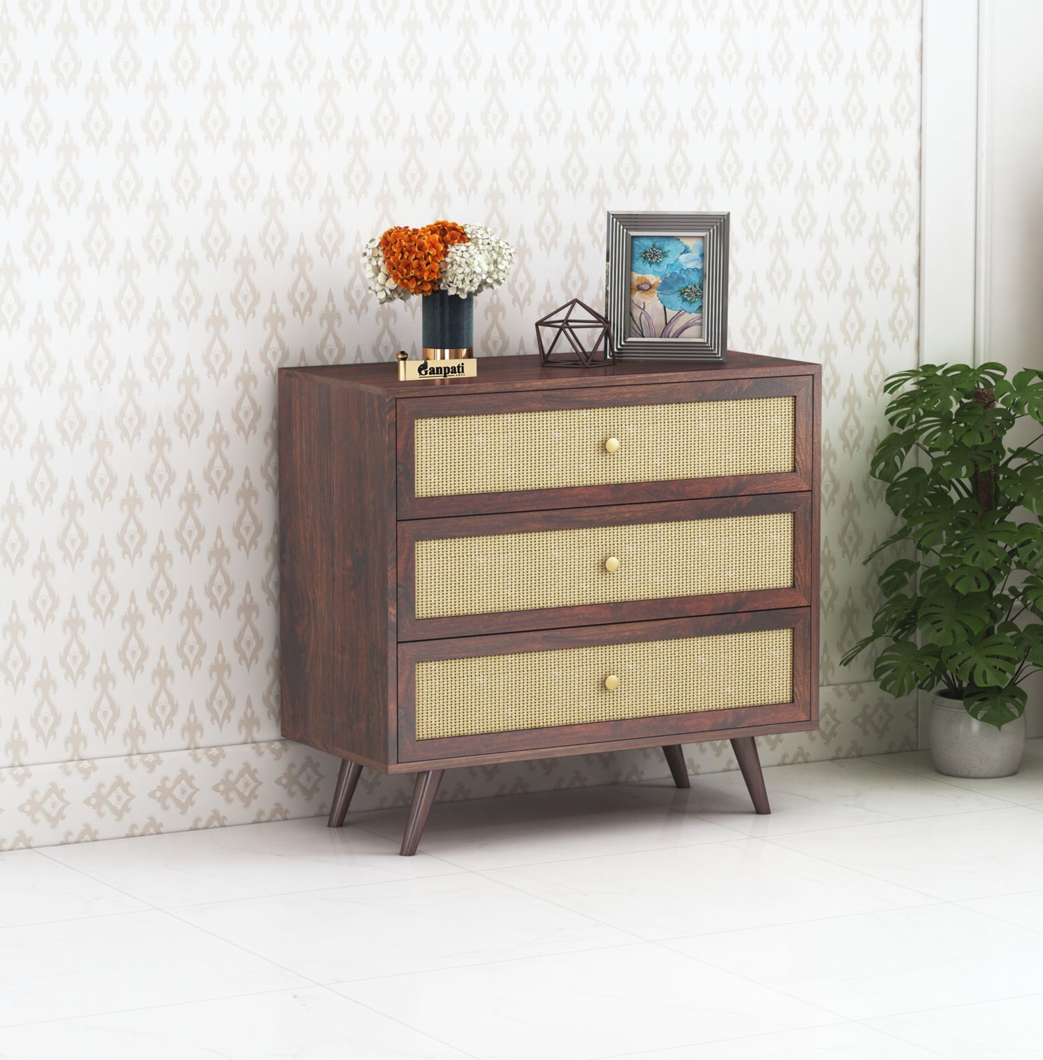 Syrus Solid Sheesham Wood Chest of Drawer - 3 Years Warranty