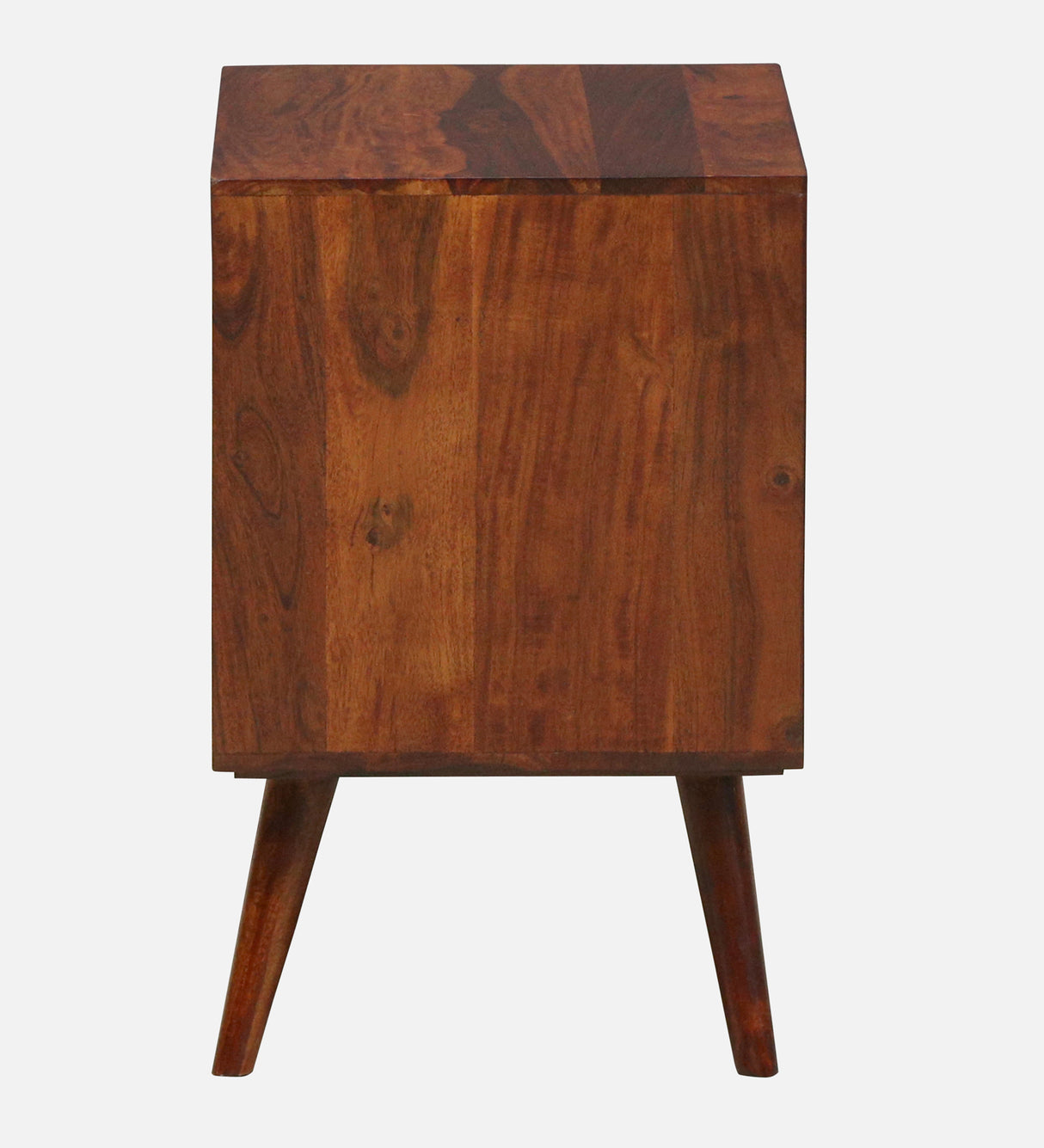 Syrus Solid Sheesham Wood Two Drawer Bedside Cane - 3 Years Warranty