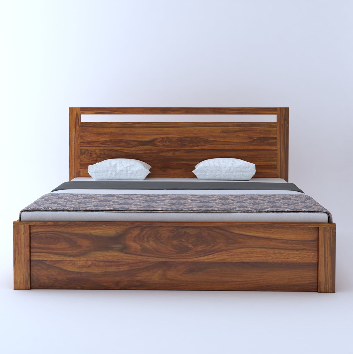 Jaipur Solid Sheesham Wood Hydraulic Storage Bed - 3 Years Warranty