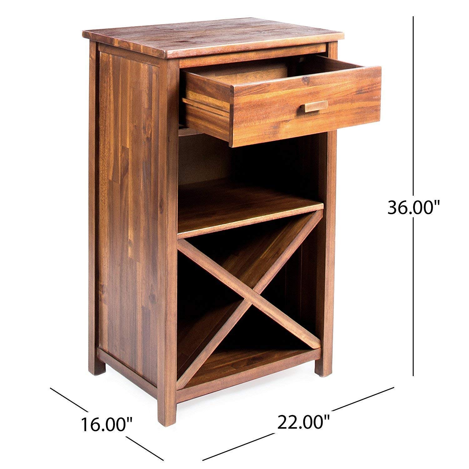 Spiky Solid Sheesham Wood Wine Display Unit - 3 Years Warranty