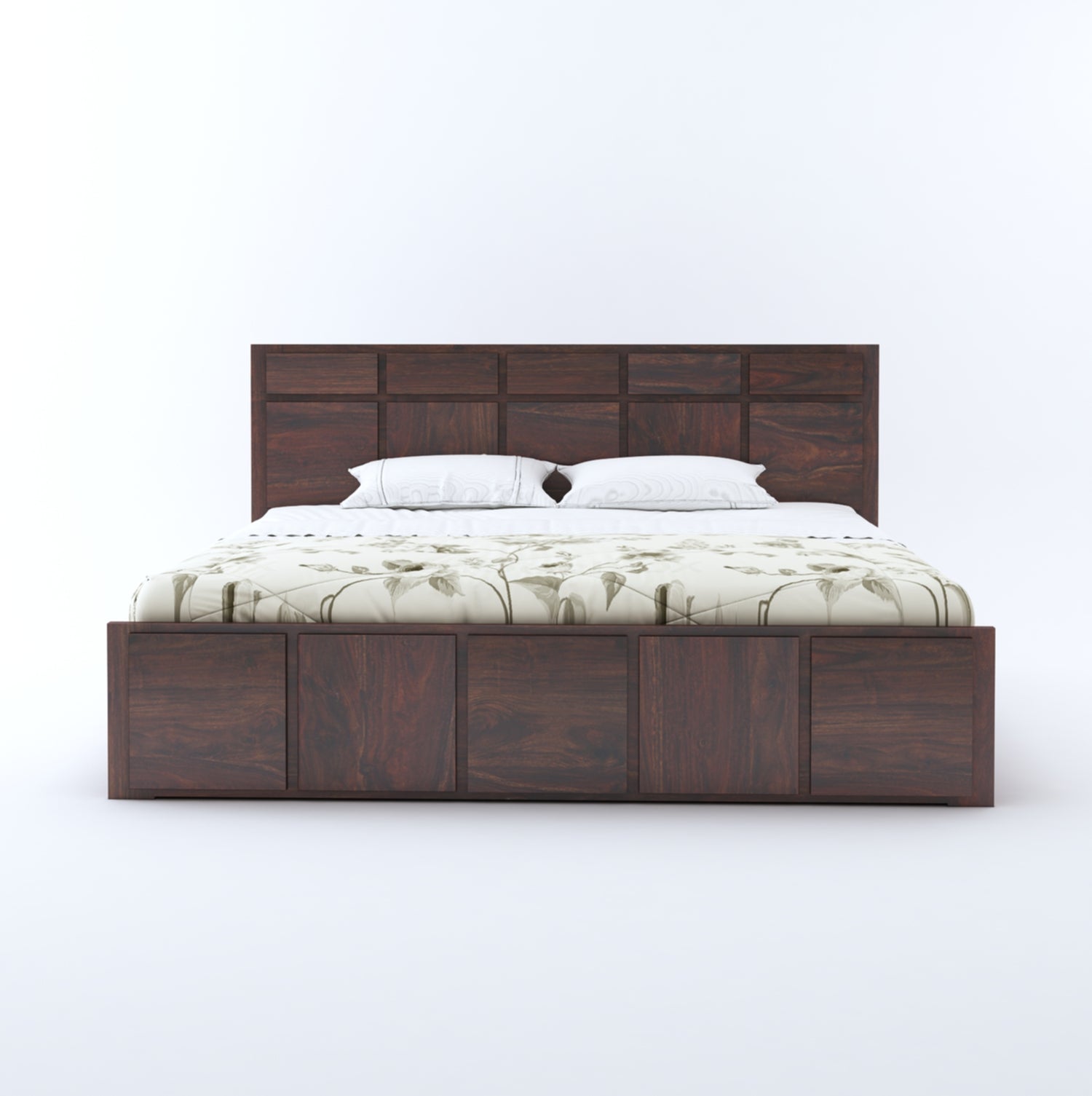 Scott Solid Sheesham Wood Bed With Hydraulic Storage - 3 Years Warranty