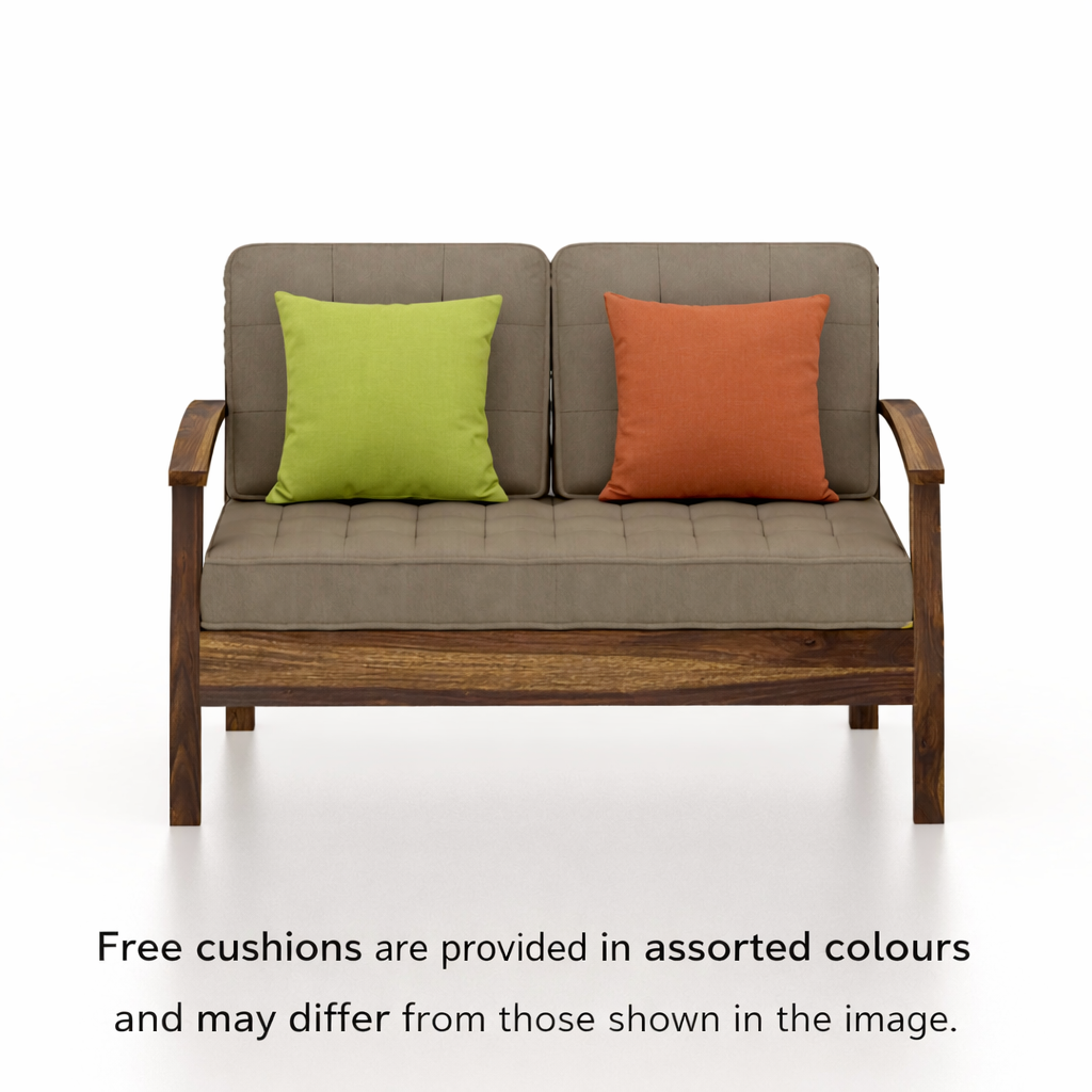 RAYON Solid Sheesham Wood 2 Seater Sofa - 3 Year Warranty (LUXE EDITION)