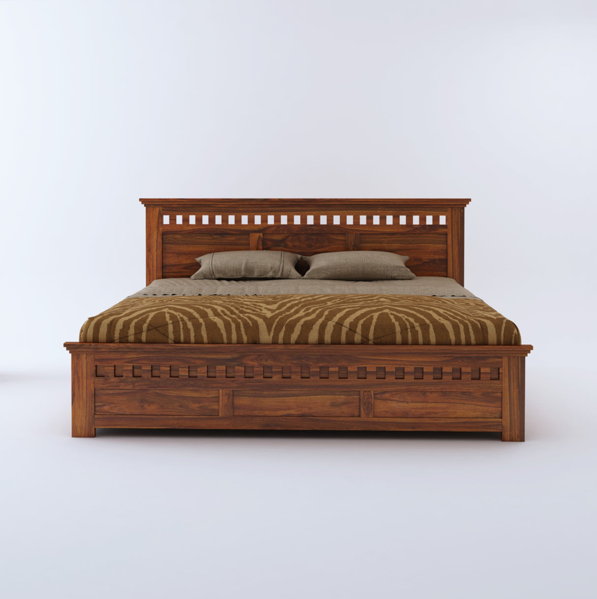 Armania Solid Sheesham Wood Bed With Box Storage - 3 Years Warranty