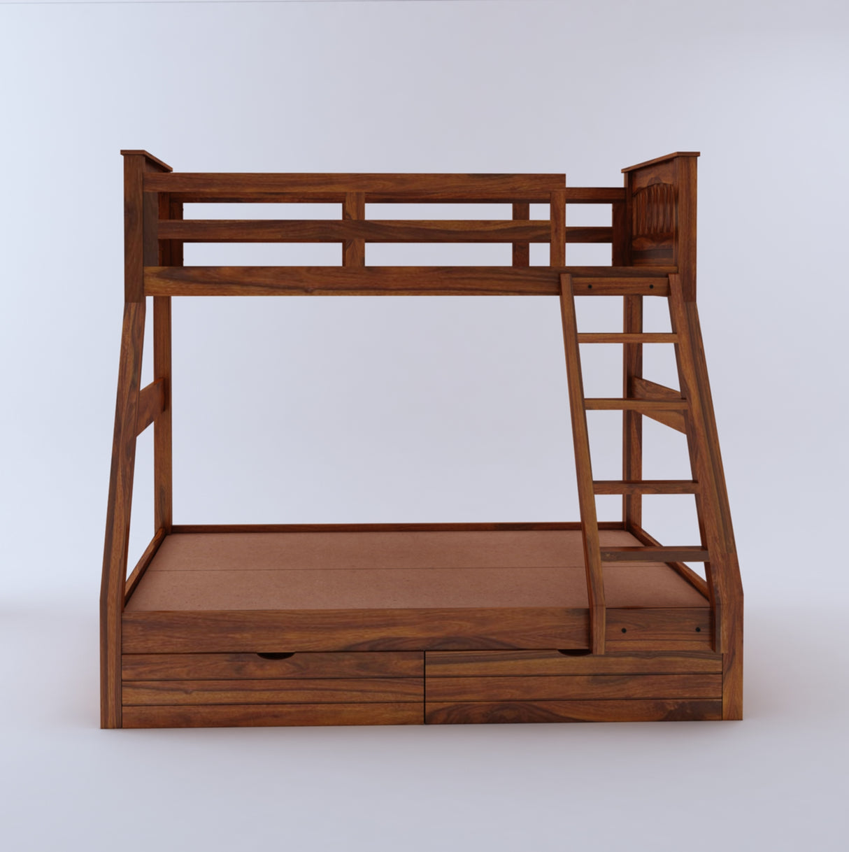 RIO Solid Sheesham Bunk Bed With Drawer Storage - 3 Years Warranty