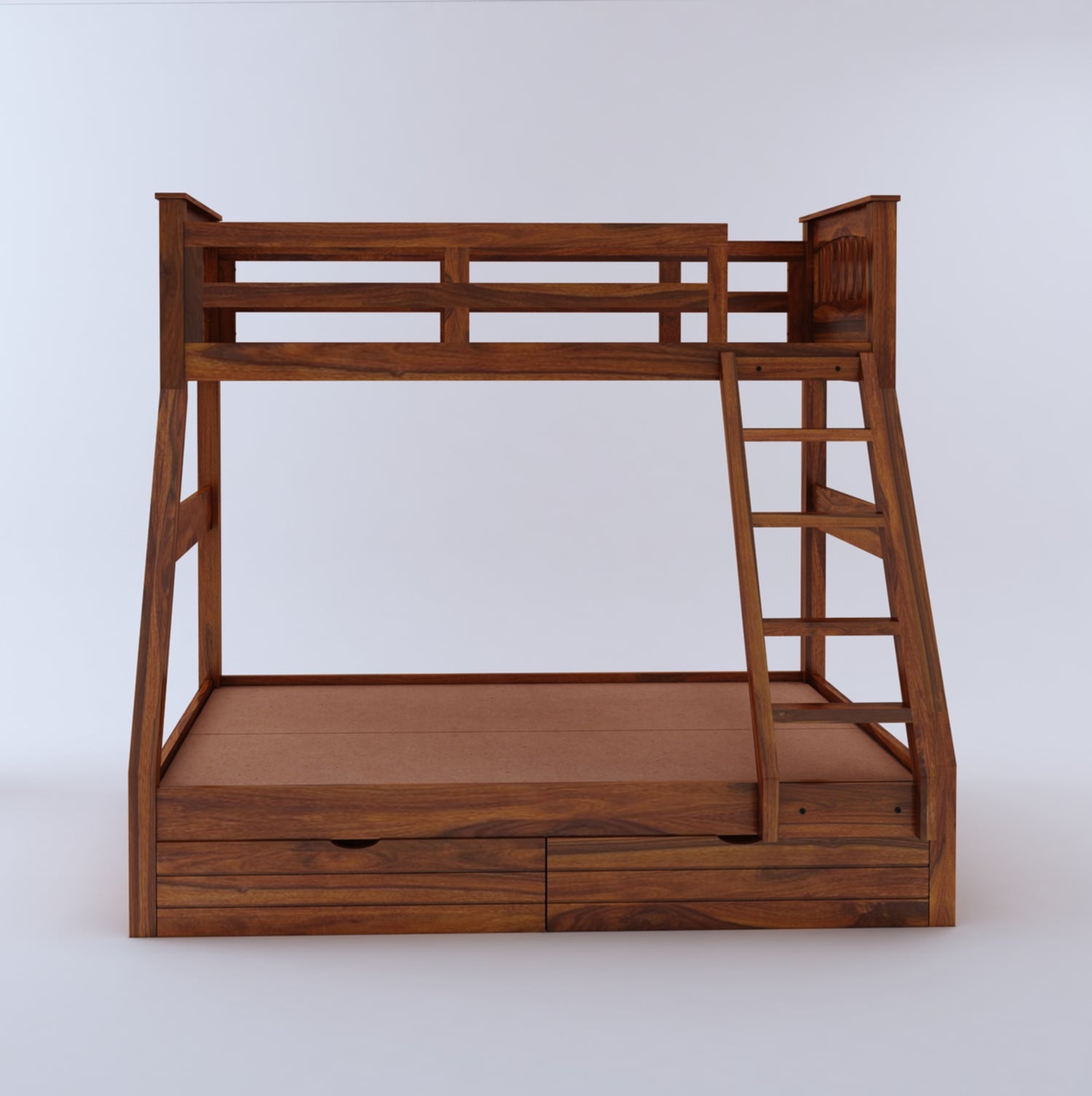RIO Solid Sheesham Bunk Bed With Drawer Storage - 3 Years Warranty