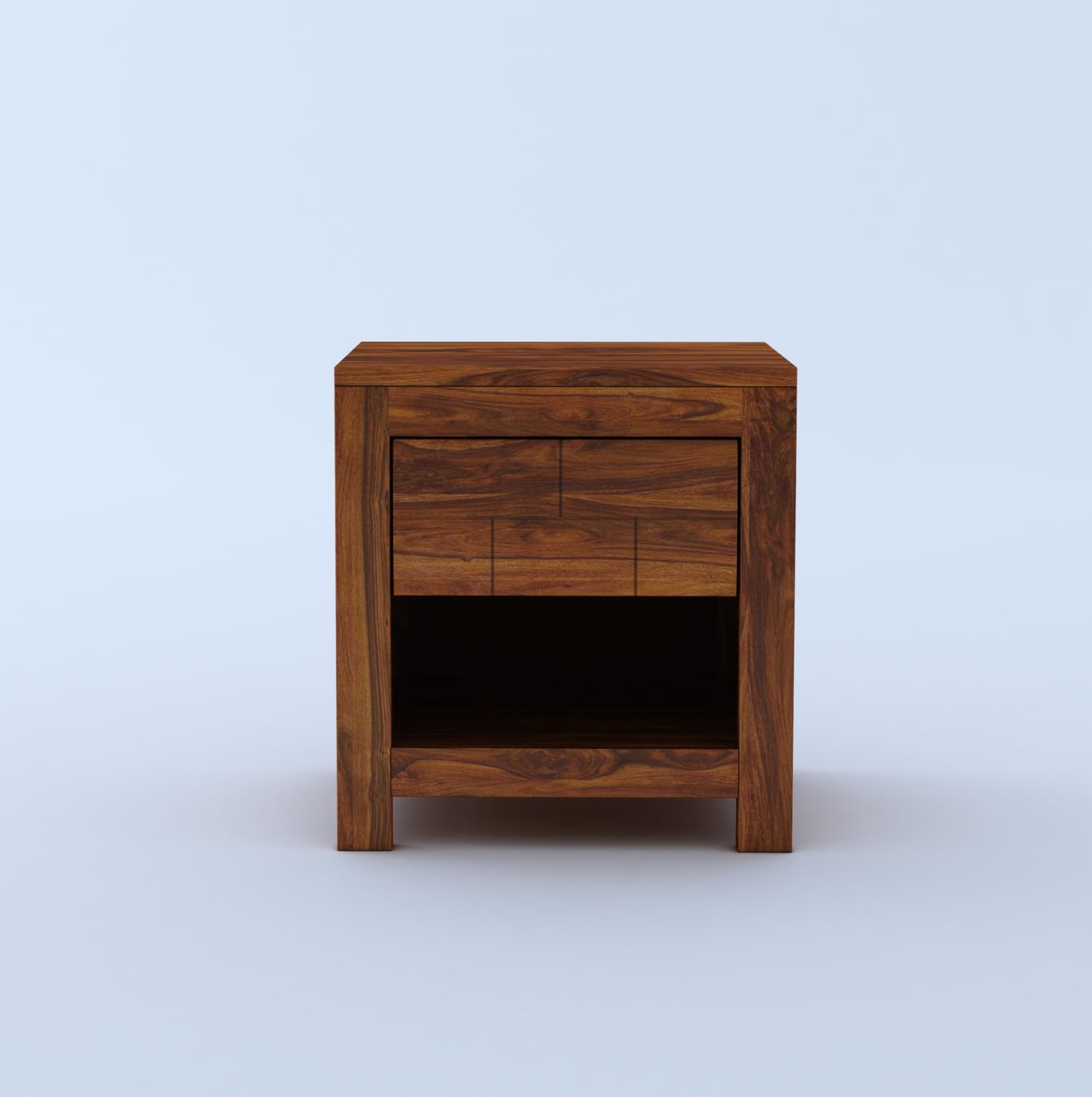 Italian Solid Sheesham Wood Bedside With One Drawer Storage - 3 Years Warranty