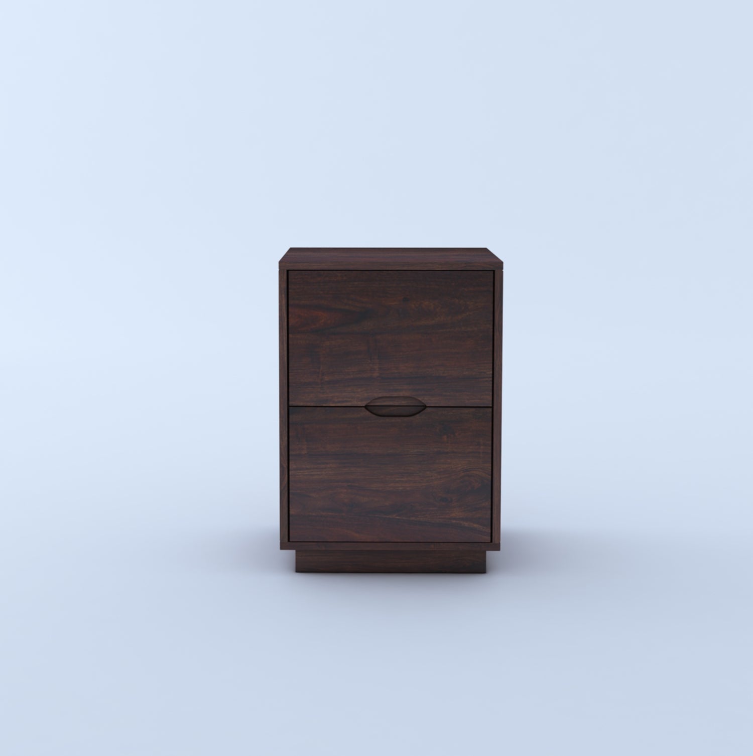 Foster Solid Sheesham Wood Bedside With Two Drawer Storage - 3 Years Warranty