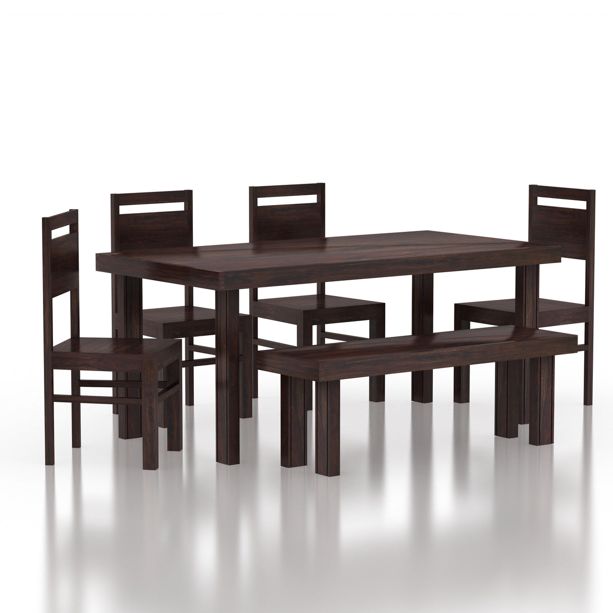 Jaipur Solid Sheesham Wood 6 Seater Dining Table Set - 3 Years Warranty
