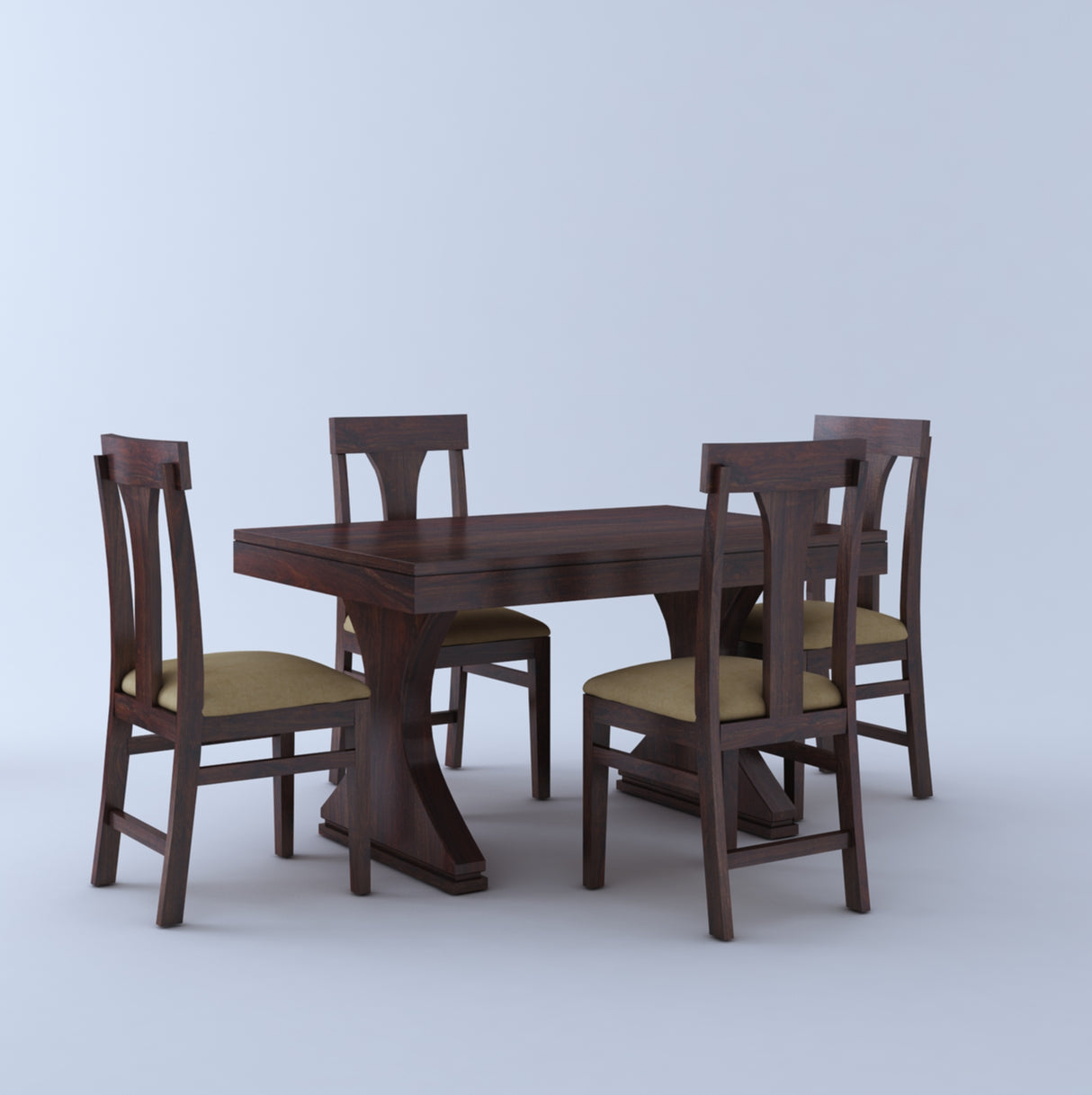 Maron Solid Sheesham Wood 4 Seater Dining Table Set - 3 Years Warranty
