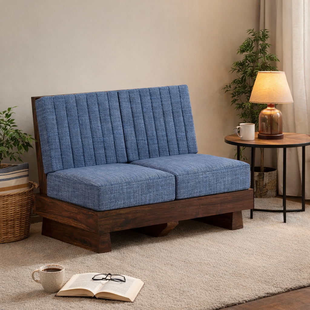 RONNY Solid Sheesham Wood 2 Seater Sofa - 3 Year Warranty (LUXE EDITION)