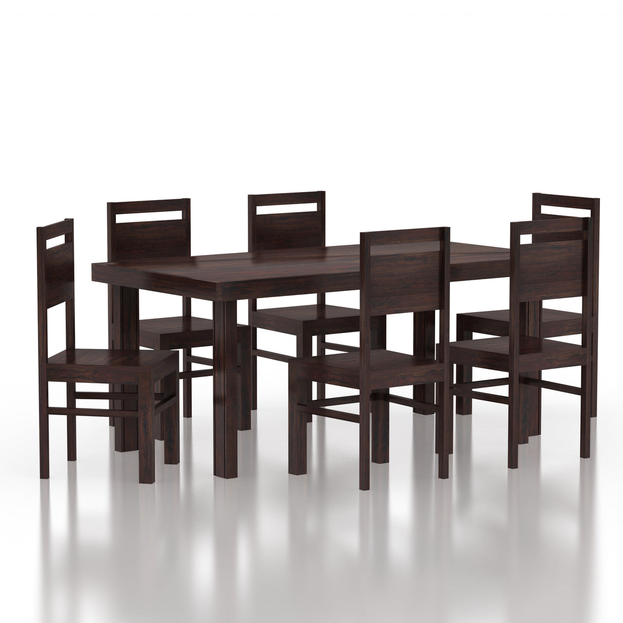 Jaipur Solid Sheesham Wood 6 Seater Dining Table Set - 3 Years Warranty
