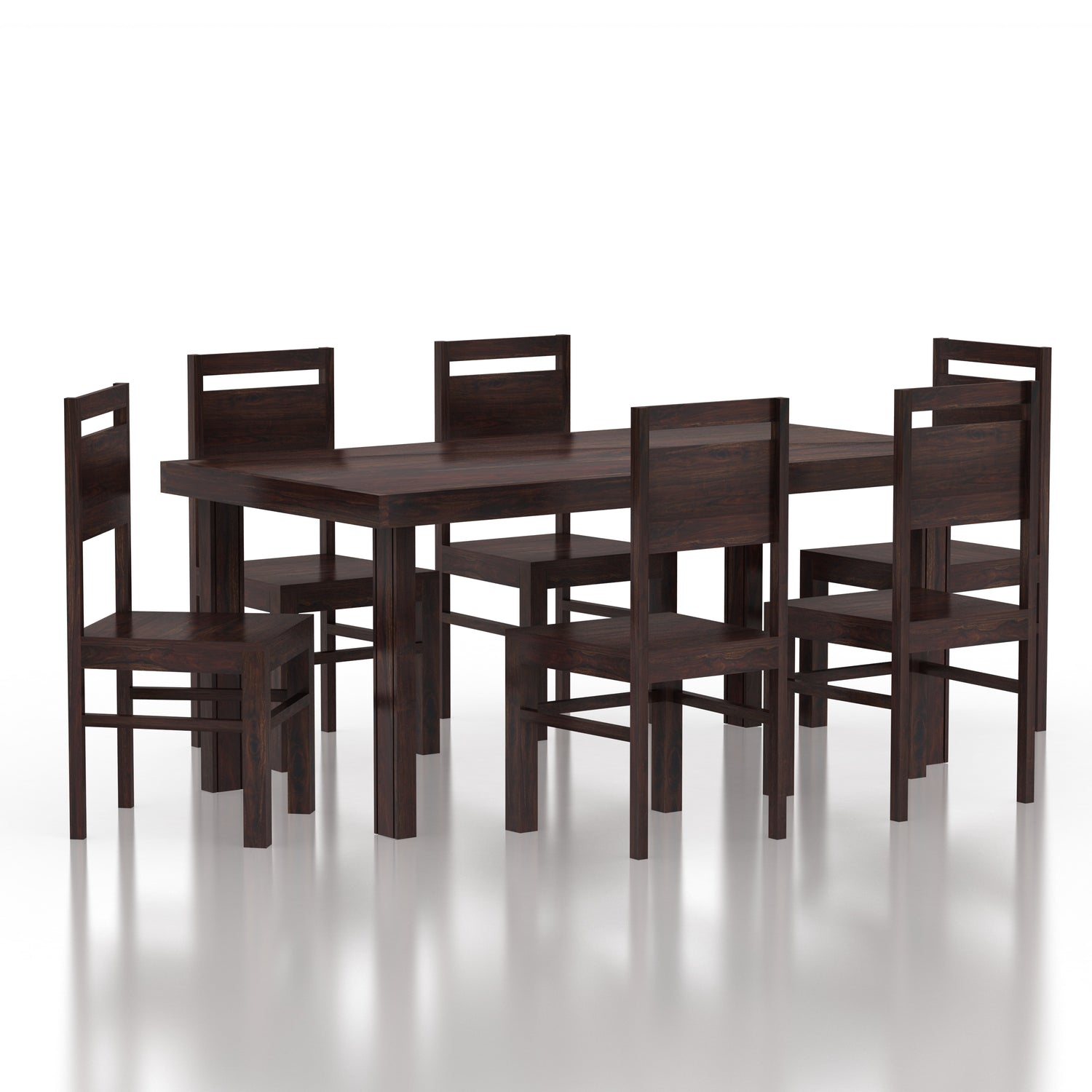 Jaipur Solid Sheesham Wood 6 Seater Dining Table Set - 3 Years Warranty