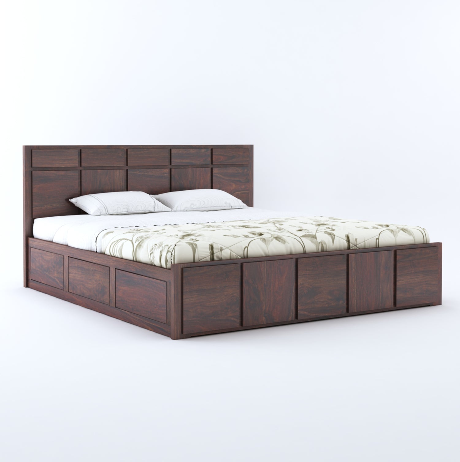 Scott Solid Sheesham Wood Bed With Hydraulic Storage - 3 Years Warranty
