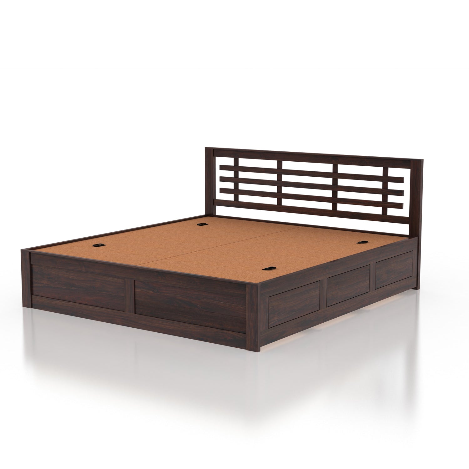 Lyon Solid Sheesham Wood Bed With Box Storage -  3 Years Warranty