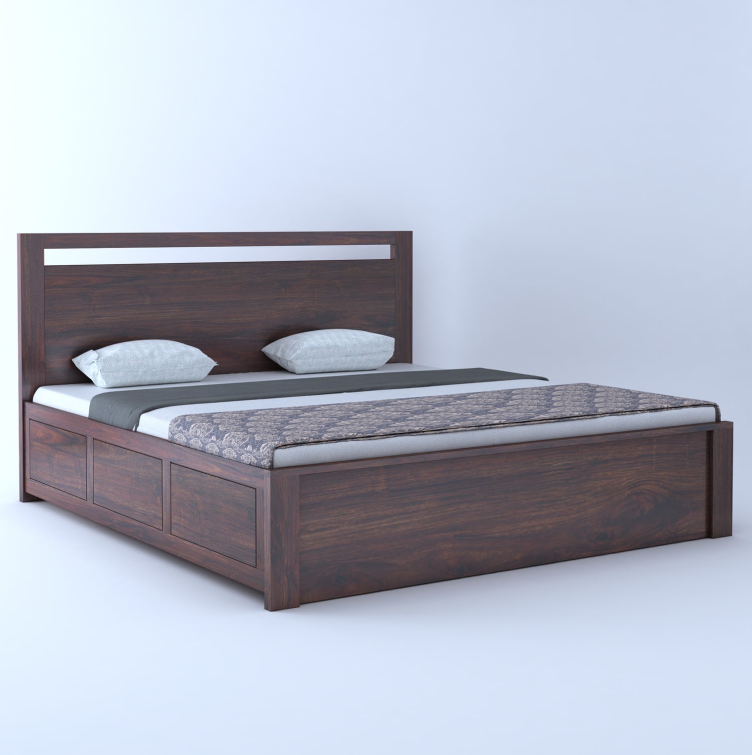 Jaipur Solid Sheesham Wood Box Storage Bed - 3 years Warranty
