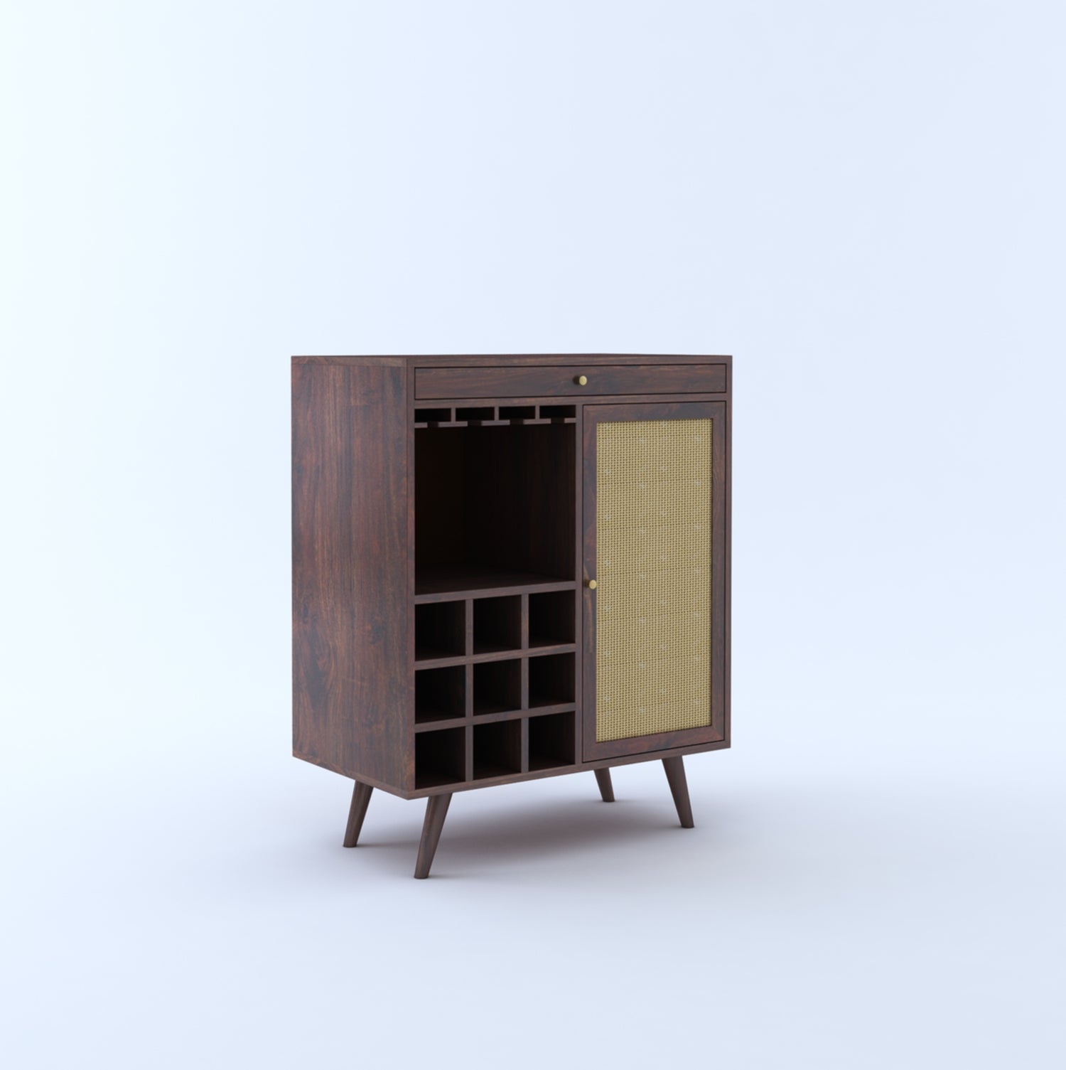 Syrus Solid Sheesham Wood Bar Unit - 3 Year Warranty
