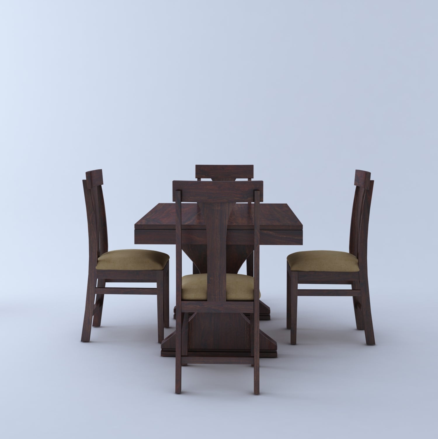 Maron Solid Sheesham Wood 4 Seater Dining Table Set - 3 Years Warranty