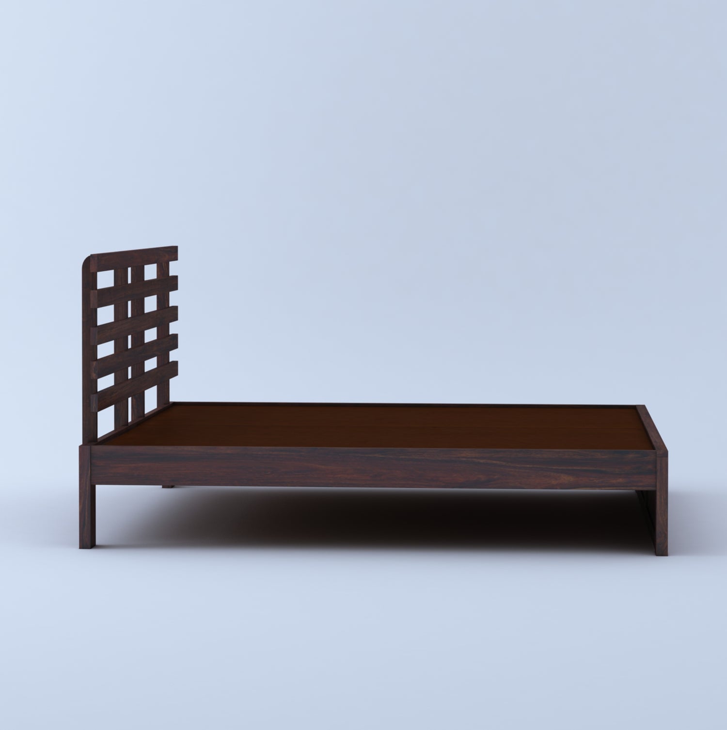 Strap Solid Sheesham Wood Bed Without Storage - 3 Years Warranty