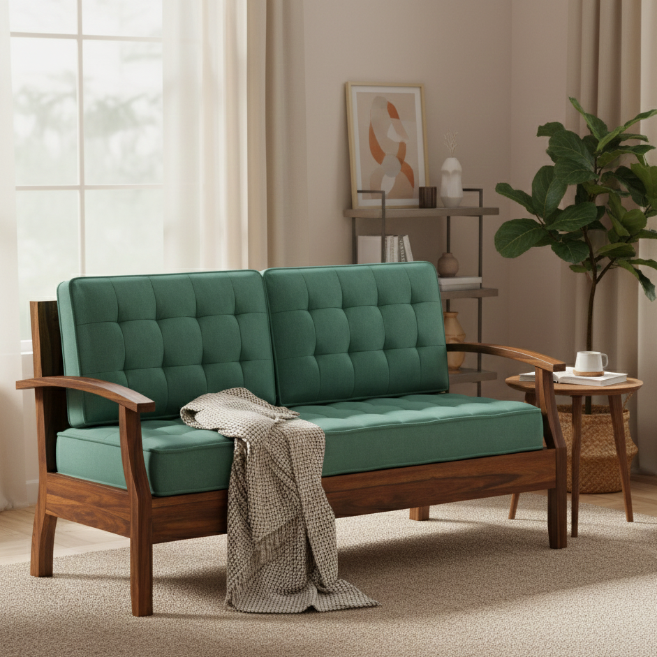 RAYON Solid Sheesham Wood 3 Seater Sofa - 3 Year Warranty (LUXE EDITION)