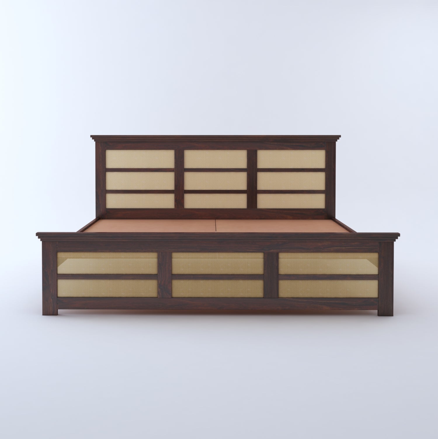 Syrus Solid Sheesham Wood Cane Bed - 3 Years Warranty