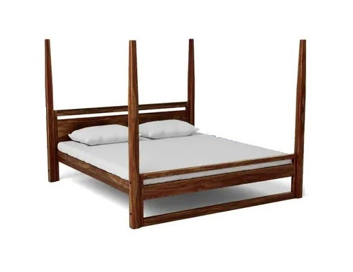 Italian Solid Sheesham Wood Poster Bed Without Storage - 3 Years Warranty