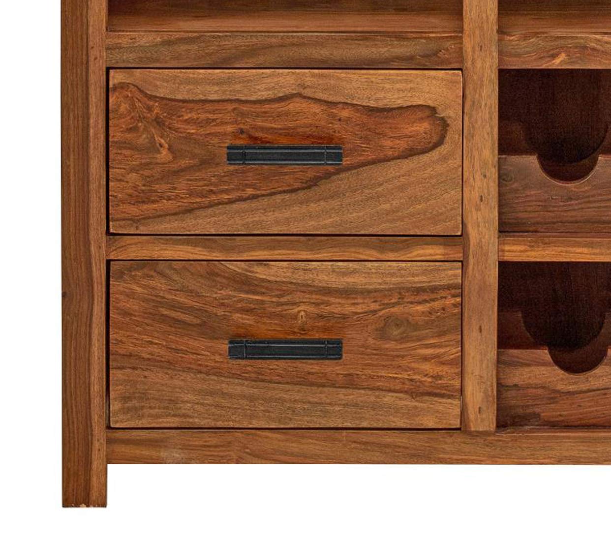 Jaipur Solid Sheesham Wood Wine Display Unit - 3 Years Warranty