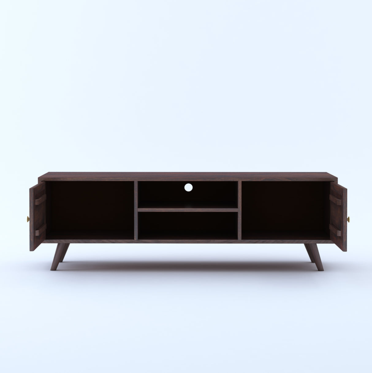 Syrus Solid Sheesham Wood TV Unit Cane - 3 Years Warranty