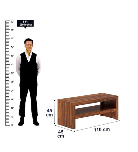 Burj Solid Sheesham Wood Coffee Table With Shelf - 1 Year Warranty